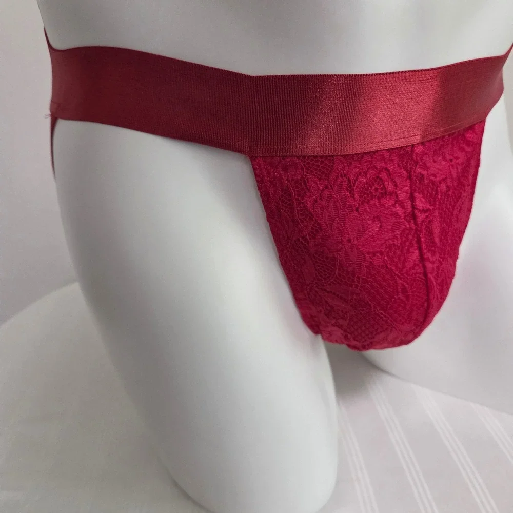 Cosabella Luxury Italian Men's‎ Lace Jock Strap Designer Underwear Mystic Red